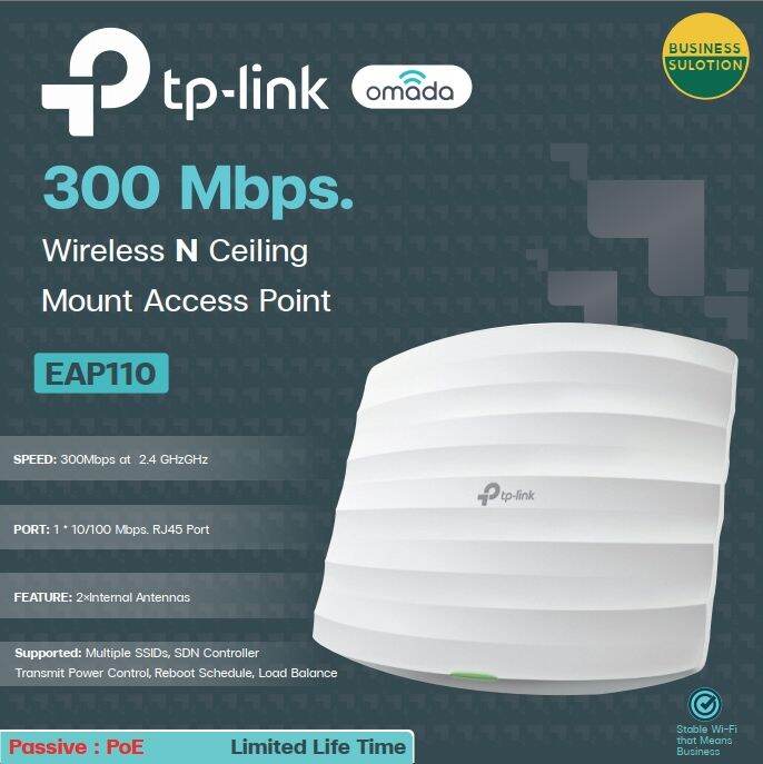 TPLINK EAP110 300Mbps Wireless N Ceiling Mount Access Point Lazada.co.th