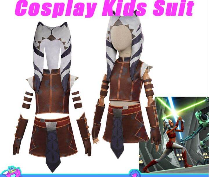 Kids Ahsoka Tano Costume Cosplay Clone Wars Armor Anakin Costume