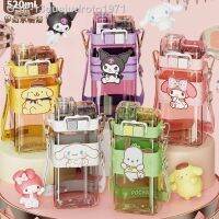 13guejudroto1971 Garrafa De Água Sanrio-ถ้วยดื่มพลาสติกคู่เมโลดี้แก้วปอมปูริน Kuromi Cinnamoroll Estudantes Desenhos Animados Anados Grande Capacidade