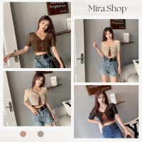 Mira_shop เสื้อเซ็ต 2 ชิ้น ซีทรู พร้อมส่งในไทย 222-1#