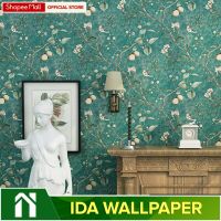 【JJA Decoration】 IDA วอลเปเปอร์10Mx4การออกแบบป่าพีวีซีมีกาวในตัว5ซม. การตกแต่งบ้าน WP100