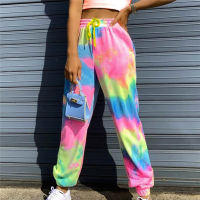 2021 Tie Dye Joggers Sweatpants Women High Waist Hip Pop Baggy Pants Elastic Autumn Streetwear Sport Loose Casual Trousers