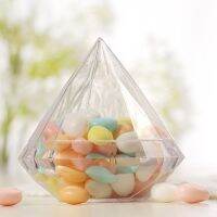 12PCS/set Diamond Shape Candy Box Food Grade Transparent Plastic Candy Container Halloween Children Food Storage Flower Box