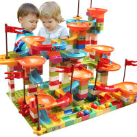 77-308PCS Marble Race Run Big Block Compatible City Building Blocks ช่องทางสไลด์บล็อก DIY อิฐขนาดใหญ่ของเล่นสำหรับของขวัญเด็ก