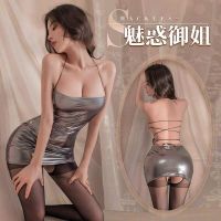 Nightclub Royal Sister Pajamas Sexy Underwear 2023 New Style Lace-Up Neck Cover Hip Nightgown Temptation Passionate Midnight Charm 【SEP】