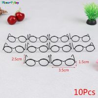 10Pcs Fashion Round Frame Lensless Retro Cool Doll Glasses For Doll 30cm Round Frame No Lens Retro Cool Doll Glasses Black