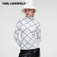 KARL LAGERFELD - LONG-SLEEVED DIAMOND KARL LOGO T-SHIRT 230W1716 เสื้อยืด