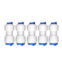 【cw】 5 PCS 3/8 quot; to 1/4 quot;Tub OD Quick Connect Tube Fittings I Type Straight Connector for RO Water Systems Water Purifier Accessories