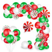 118 Pcs Christmas Green Red Confetti Candy Stars Cane Aluminum Die Balloon Garland Arches Kit Birthday Party Wedding Decorations