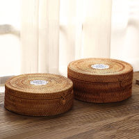 แฮนด์เมด RattanTea กล่องเก็บที่มีฝาปิดถุงชาเขียวออแกไนเซอร์ Puer ชาแคดดี้ขนมขบเคี้ยวกระป๋องภาชนะบรรจุอาหารการจัดเก็บห้องครัว