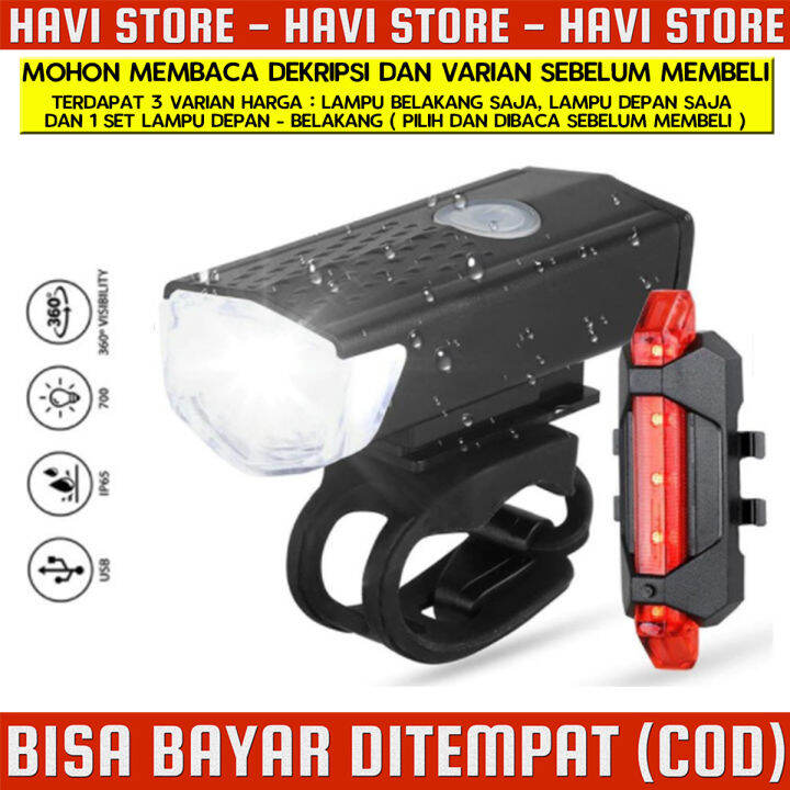 Paket Lampu Sepeda Depan Belakang Lazada Indonesia