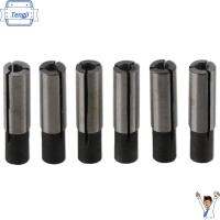 TENGJI 6 Pcs 1/4 "ถึง1/8" ตัวแปลง COLLET เงินสีเงิน เหล็กเหล็กไร้สนิม ไดร์เวอร์ Chuck ทนทานต่อการใช้งาน ตัวลดคอลเล็ต สำหรับเครื่องมือเครื่องแกะสลัก