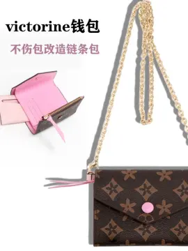 LOUIS VUITTON Pink EPI Woc Portefeuille Twist Silver Chain Wallet