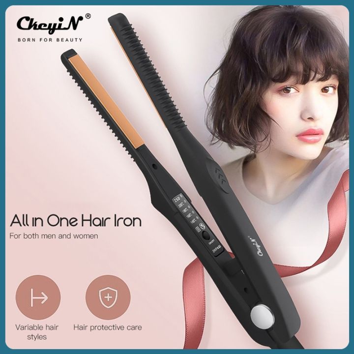 Ckeyin Man 2 In 1 Ultra-Thin Plate Hair Straightener Curler Ceramic ...