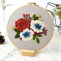 DIY Embroidery Flower Materials Package Embroidery Hoop Handmade Cross Stitch Kits For Beginners bordado Decor Sewing Supplies