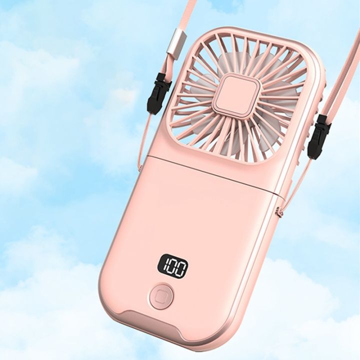 portable-neck-fan-with-rechargeable-mobile-power-handheld-fan-with-holder