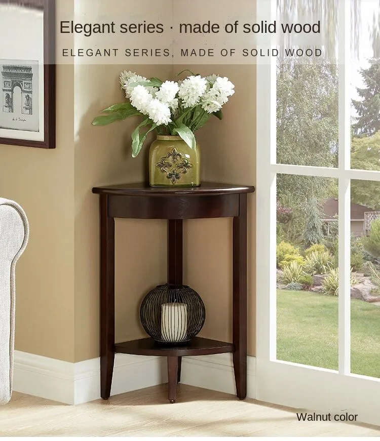 Triangle Table Beautiful Style Solid Wood Corner Rack Sofa Side Flower Living Room Simple Cabinet Nordic Small Coffee Lazada Singapore Coffee Table Side, Triangle Corner End Table With Storage Space