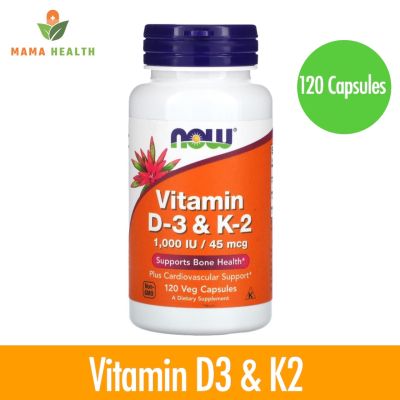 [exp2025] Now Foods Vitamin D3 & K2  (1,000 IU) 120 Veg Capsules