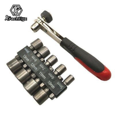 9Pcs Power Nut Driver Socket Wrench 1/4 Ratchet Wrench Drill Screw Tools 5 6 7 8 9 10 11 12 13mm Hex Shank Adapter