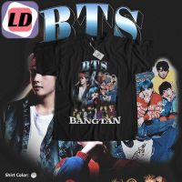 LD เสื้อเบลาส์ เสื้อคู่วินเทจ เสื้อแฟชั่นผญ2022 อื่นๆ - BTS วินเทจบรรยากาศเสื้อยืดขนาดใหญ่ เสื้อสีขาว