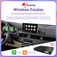 ไร้สาย Apple CarPlay สำหรับออดี้ A3 A4 A5 A6 A7 Q3 Q5 Q7, กับ Android อัตโนมัติกระจกลิงค์ AirPlay USB บลูทูธกล้องรถเล่น