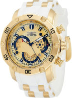 Invicta Mens Pro Diver Stainless Steel Quartz Watch with Silicone Strap, White, 26 (Model: 23424)