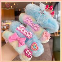 SGS สีทึบทึบ ตุ๊กตาบาร์บี้ scrunchie แฟชั่นสำหรับผู้หญิง ตุ๊กตาผ้าพลัฌ เชือกรัดผม ที่มัดผม หางม้าหางม้า ยางรัดผม สำหรับผู้หญิง