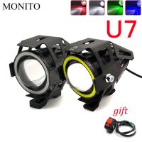 U7 Motorcycle Headlight Angel Eyes Head Lamp LED Waterproof Fog Light For YAMAHA vmax 1200 1700 v max tenere 700 xtz700 xjr1300