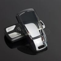 โครงเปลือกนอกเคส Kunci Remote Mobil TPU โปร่งใสสำหรับ Audi A4 A5 A6 8S 8W Q5 Q7 4M S5 S7 TT Protector Fob ไร้กุญแจ