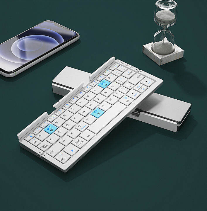 （in stock）BOW Mini Folding Bluetooth Keyboard Wireless Keypad Support3
