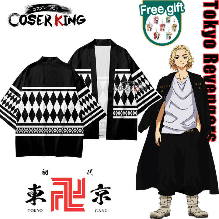 COSER KING Store] Tokyo Revengers Mikey Draken Printed Three-quarter Sleeve  Shirt Cosplay Kimono Cosplay Costume Anime Cartoon 