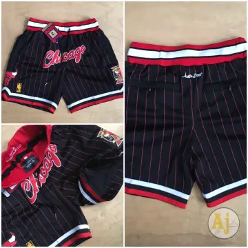 Chicago Bulls Black with Red Pinstripes JUST DON Shorts