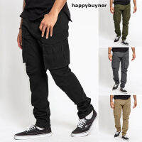 Happybuyner ฤดูร้อนร้อนผู้ชายเข้ารูปพอดีกางเกงขาตรงเมืองกางเกงคาร์โก้ Jogger ดินสอสบายๆ