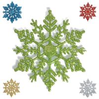 C512 Pcs Glitter Snowflake Christmas Ornaments Xmas Tree Hanging Decoration