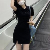 COD DSFGRDGHHHHH Summer Korean Style Pure Color Polo Collar Dress