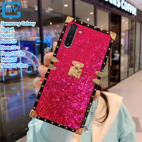 เคสโทรศัพท์พิเศษสำหรับ Samsung Galaxy Note8 Note9 Note10 + Note10 Plus Note 20 Note20หรูหราทรงสี่เหลี่ยมกากเพชรแฟชั่นหมุดย้ำประกายระยิบระยับกรอบด้านหลังซิลิโคนป้องกัน