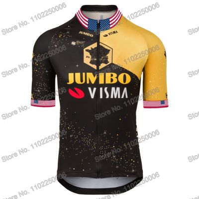 ร้อน2023จัมโบ้ Visma ฝรั่งเศสทัวร์ DF ขี่จักรยานเสื้อผ้าแชมป์โลกเดนมาร์กเบลเยียมสโลวีเนียสหรัฐอเมริกา MTB เสื้อจักรยานขี่จักรยานย์