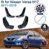 สำหรับ Nissan Versa Sedan Almera Sunny Latio N17 2011 ~ 2019แผ่นกันโคลนสำหรับรถยนต์4ชิ้นอุปกรณ์ตกแต่งบังโคลนป้องกันการกระเด็น