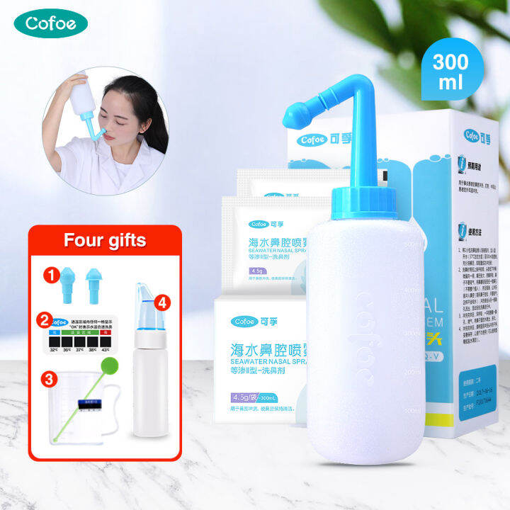 Cofoe 500ml Nasal Wash Neti Pot Cleaner Irrigation 20 Bag 45g Nasal