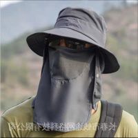 COD tjjs079 sun hat 防晒帽 帽子 遮阳帽 防晒帽子男士钓鱼帽渔夫帽户外登山太阳帽遮脸防紫外线遮阳帽8/26