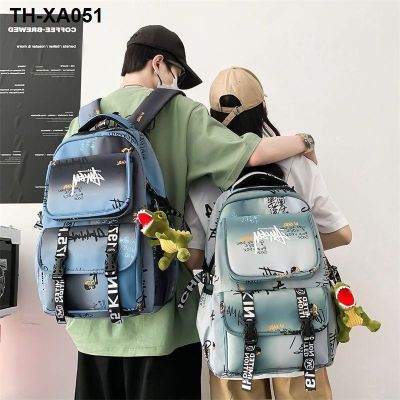 School bag mens ins trendy cool fashion graffiti high-quality large-capacity backpack junior high school college students female