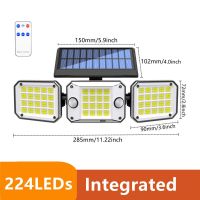 Solar Lights Outdoor 224/280/296 LED Security Solar Lamp Garden With Dual Motion Sensor IP65 Waterproof 5 Heads Spot Wall Light