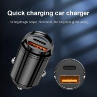 Wireless car cigarette lighter universal charger with USB Type-C fast charging ports capable of wirelessly charging mobile phone Car Chargers