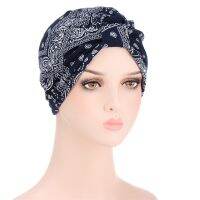 African Print Muslim Turban Hat African Twist Knot Flower Head Cover Bonnet Headscarf Ladies Chemo Cap Bandanas Hair Accessories