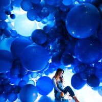 5 "10" 12 "18" 36 " Latex Balloons Matte Pure Blue Balloons Round Blue Art Shape Wedding Decoration Birthday Party Helium Ballon Balloons