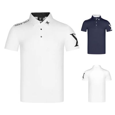 PEARLY GATES  Master Bunny Amazingcre PING1 ANEW Honma J.LINDEBERG℡  New Golf Clothing Summer Short Sleeve T-Shirt Mens New Casual T-Shirt Slim Fit Sportswear Tops
