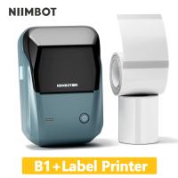 Niimbot เครื่องพิมพ์ความร้อนขนาดเล็กแบบพกพา B1สำหรับสติกเกอร์เครื่องพิมพ์ฉลากกาวร้อนแบบไร้หมึกสำหรับเครื่องติดฉลากสติกเกอร์มือถือ