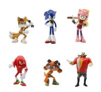 6pcs/set Game Super the Hedgehog Keychain Action Figure Toys 6-7cm