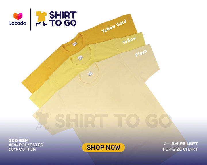 SOFTEX Roundneck Plain T Shirt For Men And Women SHADES OF YELLOW ...