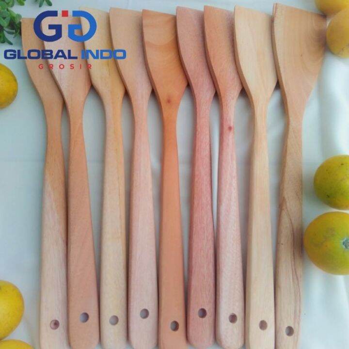 SPATULA KAYU PANJANG 35 CM/SPATULA TEFLON/SOTIL KAYU Lazada Indonesia